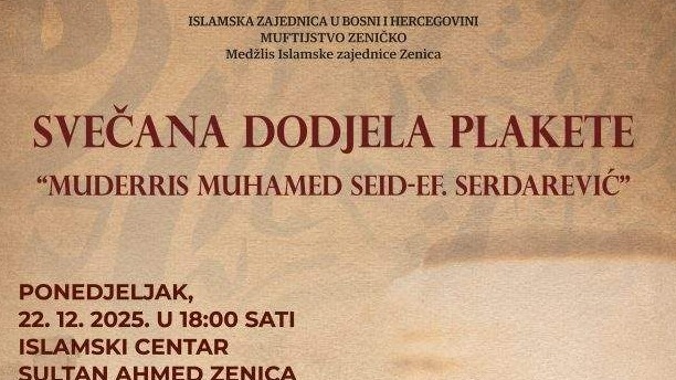 Svečanost dodjele priznanja "Plaketa Muhamed Seid-ef. Serdarević" dr. Šefiku Kurdiću