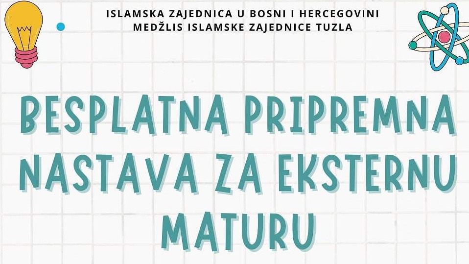 Medžlis Tuzla: Besplatna pripremna nastava za eksternu maturu