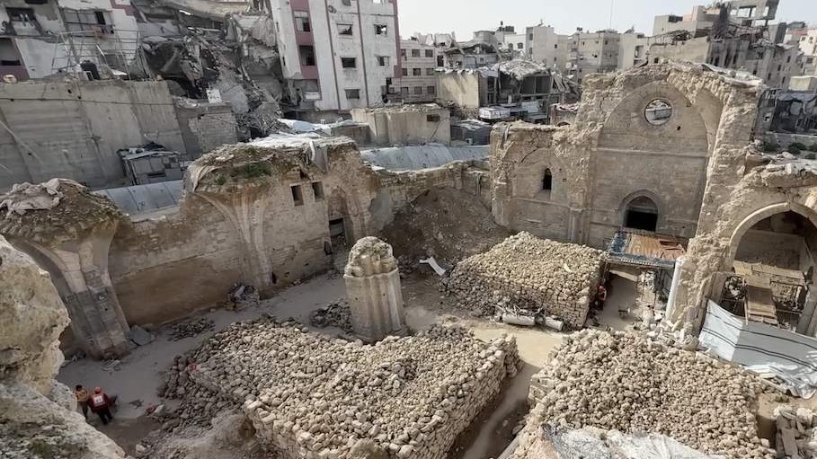 Počela obnova Velike Omerove džamije u Gazi nakon teških oštećenja