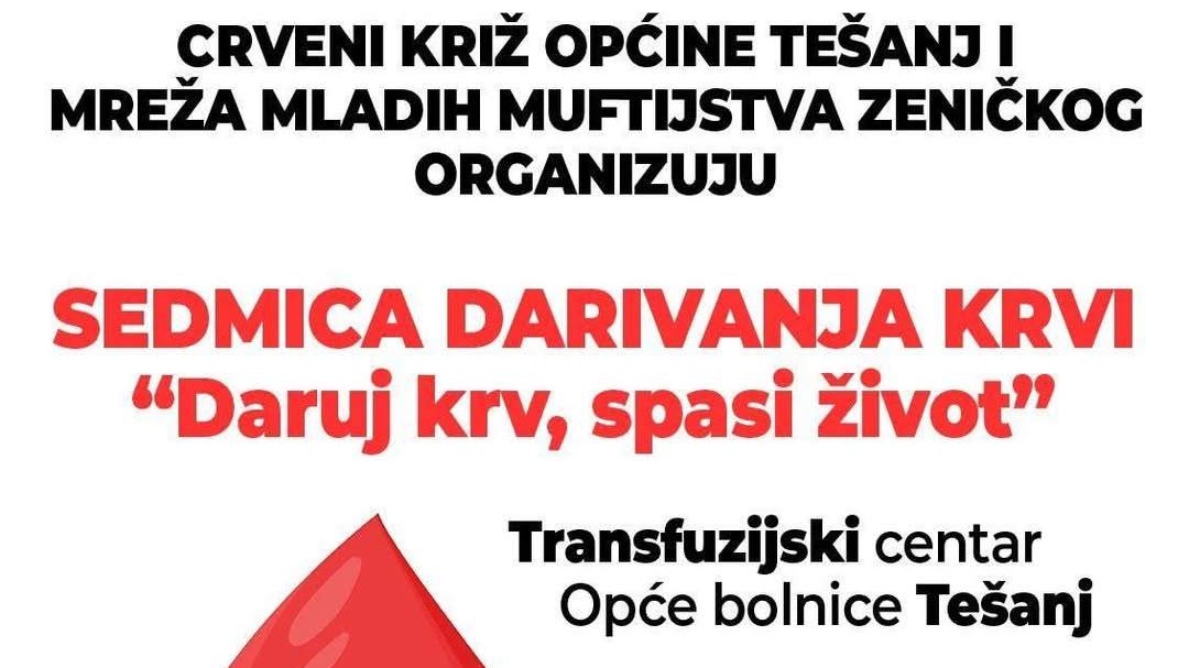 Sedmica darivanja krvi u Tešnju: “Daruj krv, spasi život”