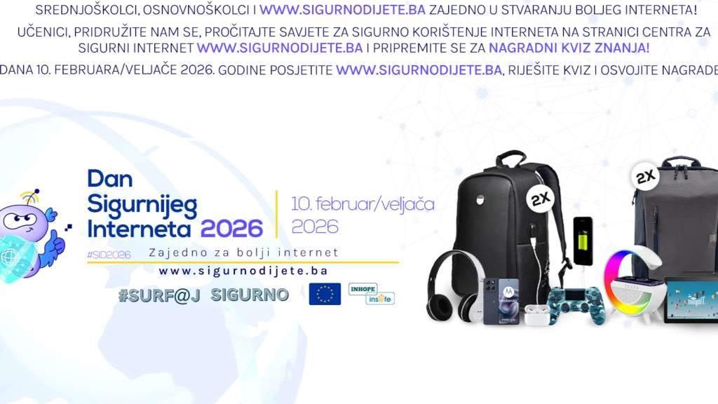 Dan sigurnijeg interneta bit će obilježen online edukativnim kvizom za djecu i mlade širom BiH