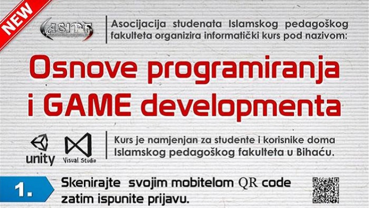 Inovativan projekat: Kurs „Osnove programiranja i game developmenta“ na IPF-u u Bihaću