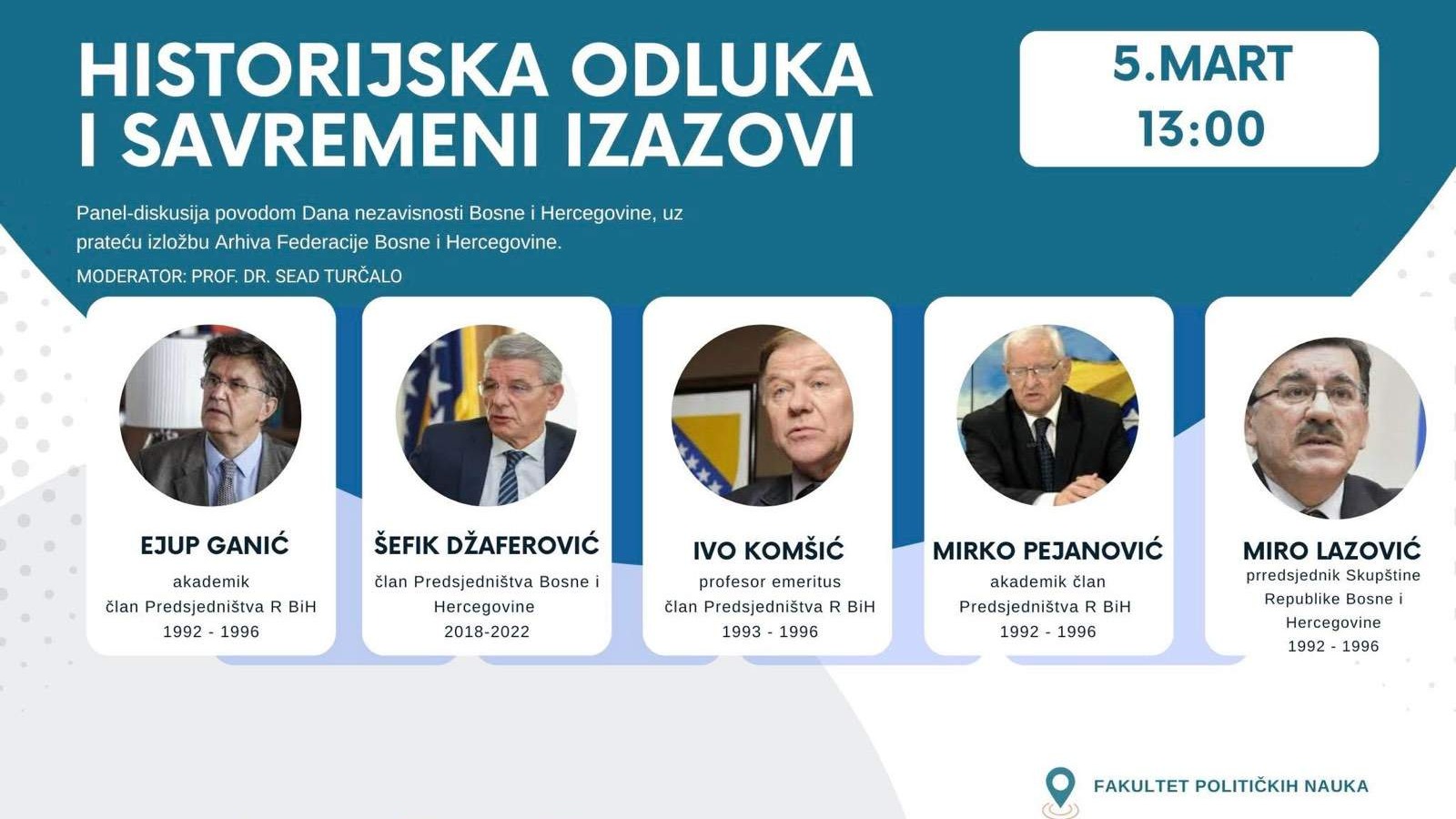 FPN Sarajevo domaćin panela o odluci o nezavisnosti i savremenim političkim izazovima