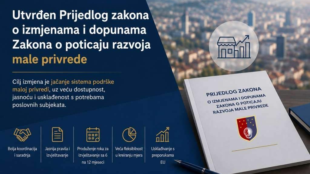 Vlada KS utvrdila izmjene Zakona o poticaju male privrede