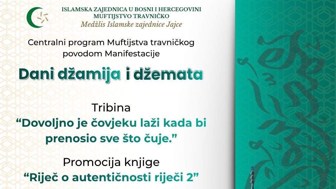 Tribina i promocija knjige u Jajcu u okviru manifestacije “Dani džamija i džemata”