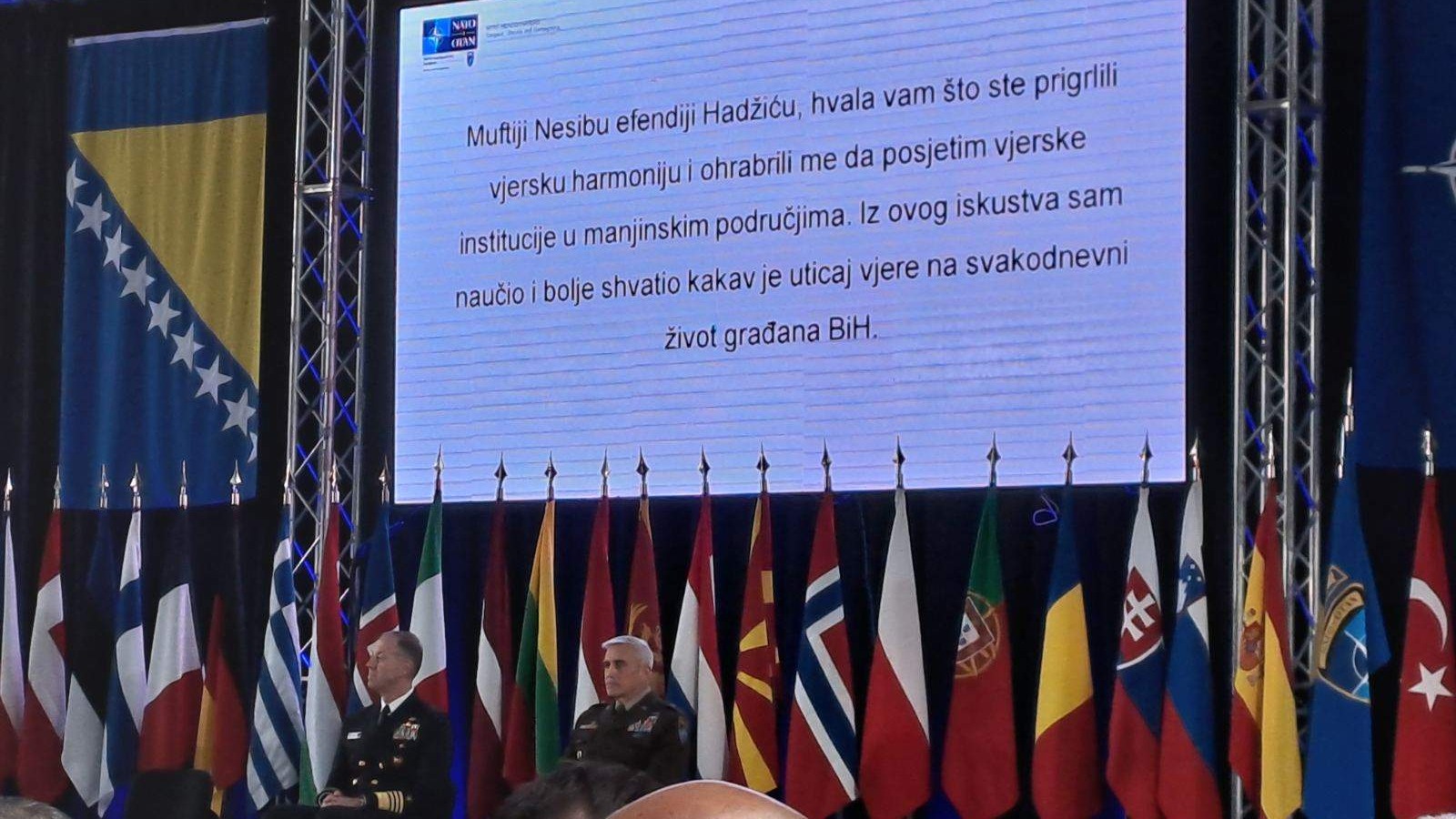 Fowler preuzeo komandu NATO štaba Sarajevo, Valas zahvalio Vojnom muftijstvu i muftiji Hadžiću na podršci međureligijskoj harmoniji