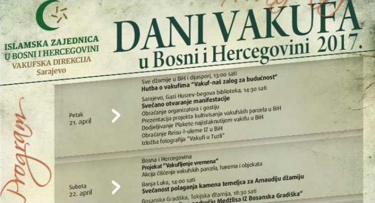 Danas svečano otvorenje manifestacije 'Dani vakufa 2017'