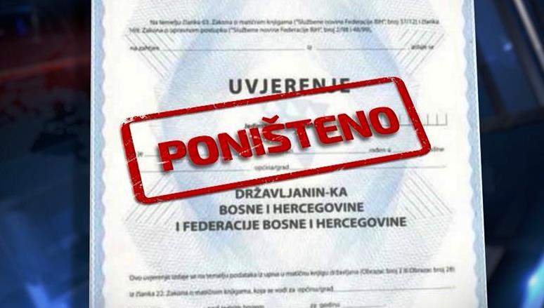 ponisteno-UVJERENJE-O-DRZAVLJANSTVU.jpg - Bh. državljanstva se odriču čitave porodice, u zadnjih deset godina BiH ostala bez 40.504 svojih građana