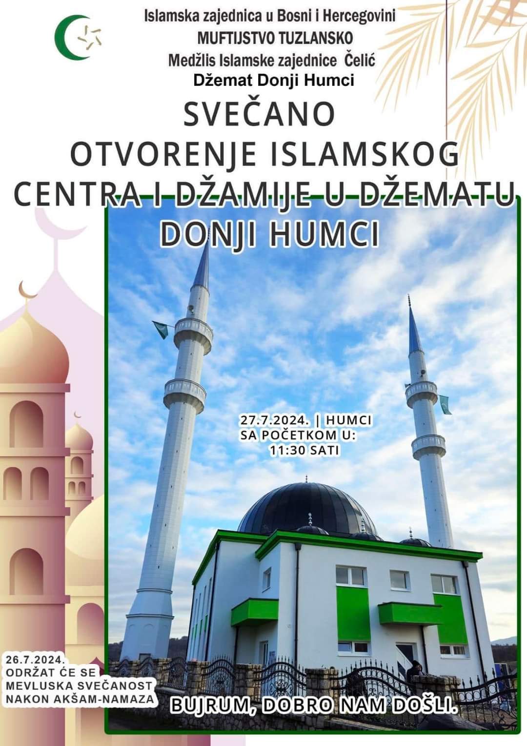 Humci.jpg - Svečano otvaranje Islamskog centra i džamije Donji Humci u Čeliću 27. jula