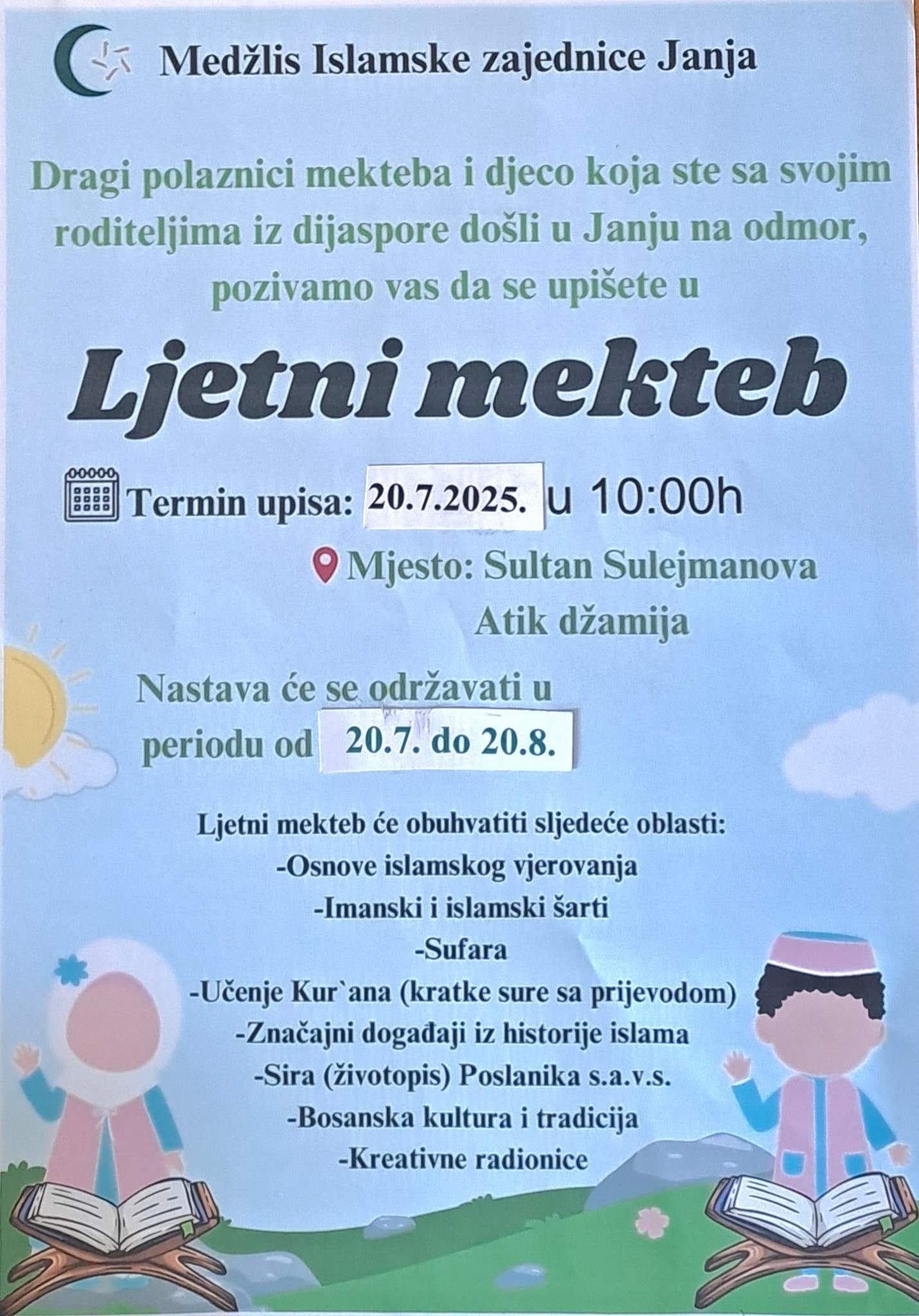 518724613_1179502874220241_90242911013225673_n.jpg - Ljetni mekteb u Janji: Prilika za redovne polaznike i djecu iz dijaspore