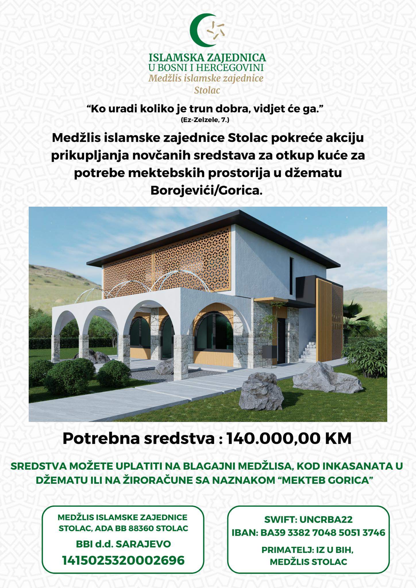 539559785_790004573545224_6150935374385293161_n.jpg - MIZ Stolac počeo s realizacijom projekta izgradnje mesdžida na Gorici