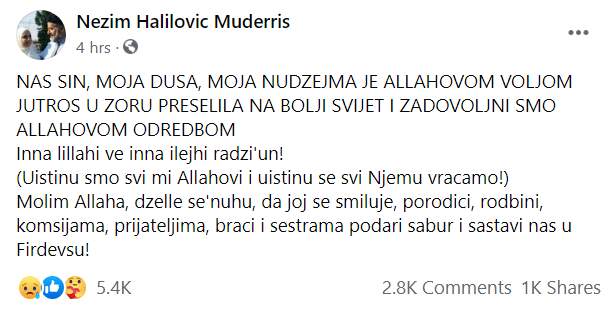 Nezim.jpg - Na Ahiret preselila Nudžejma, kćerka Nezima Halilovića Muderrisa