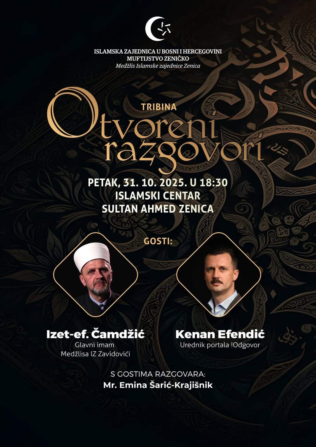 559015876_1243789857790232_7216197128880133441_n.jpg - Večeras tribina “Otvoreni razgovori” u Islamskom centru Sultan Ahmed u Zenici
