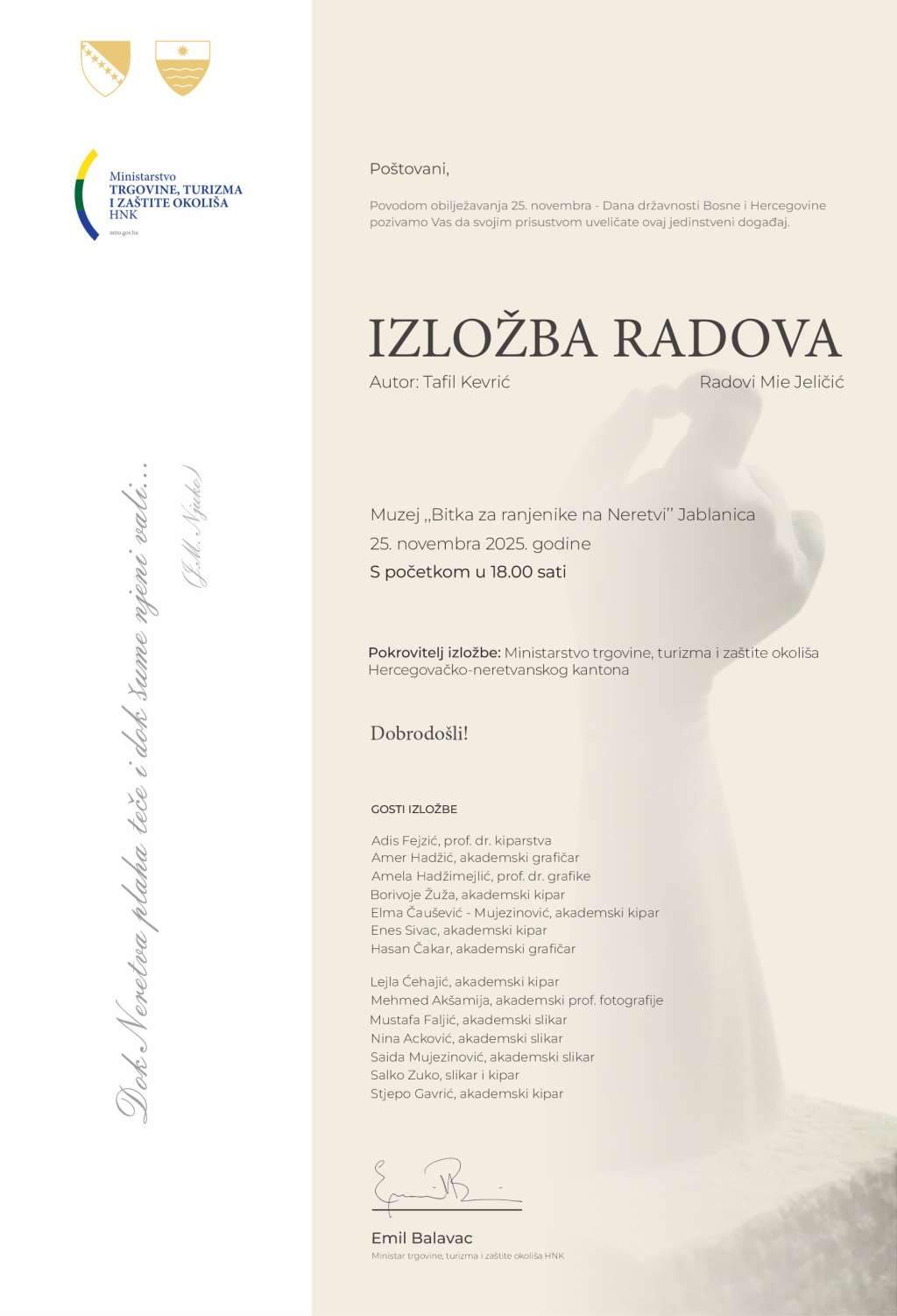 Jablanica.jpg - U Jablanici izložba radova akademskih umjetnika povodom Dana državnosti BiH