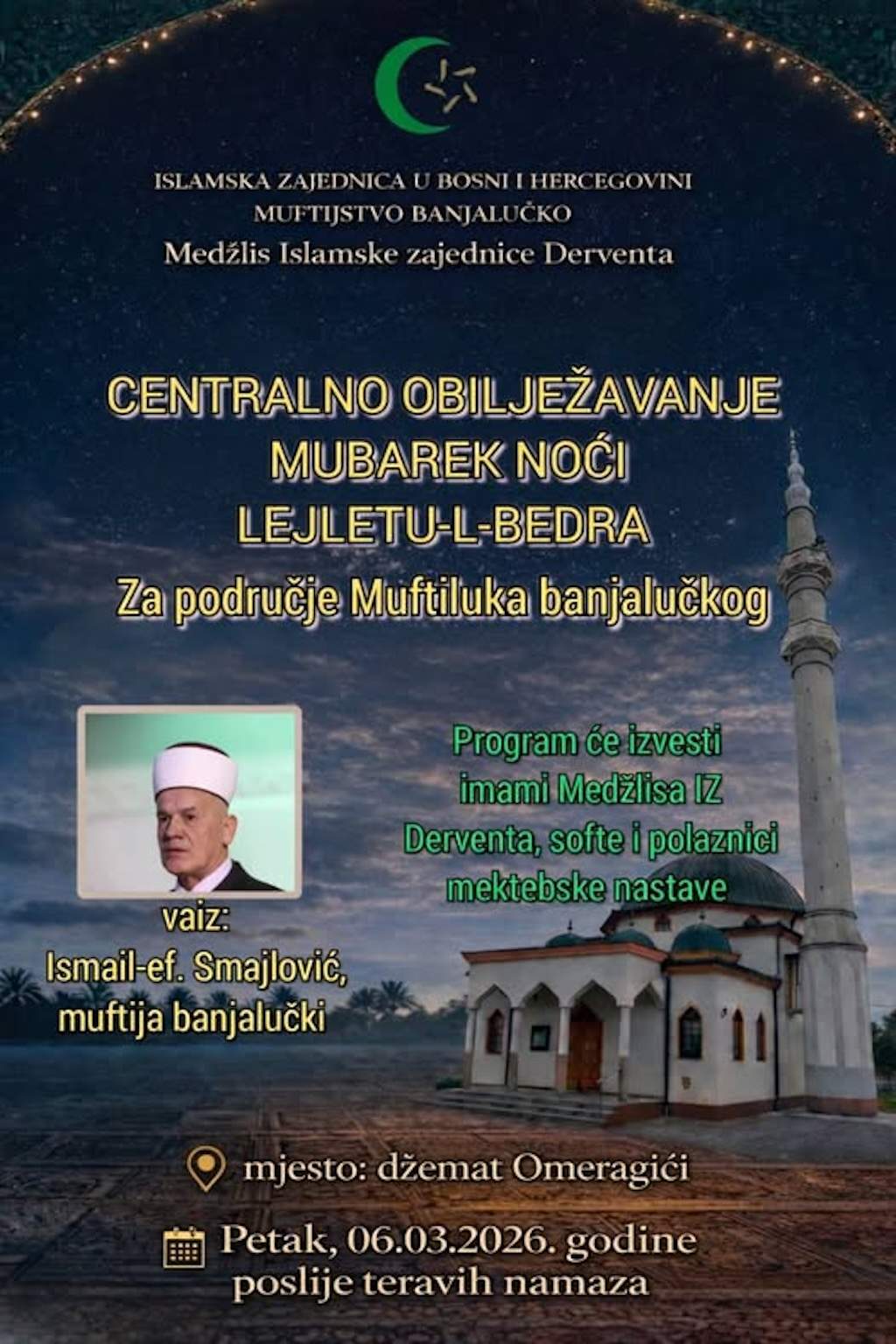 Omeragići-Bedr.jpg - MIZ Derventa: Centralni program obilježavanja Lejletul-Bedra muftiluka banjalučkog u džematu Omeragići