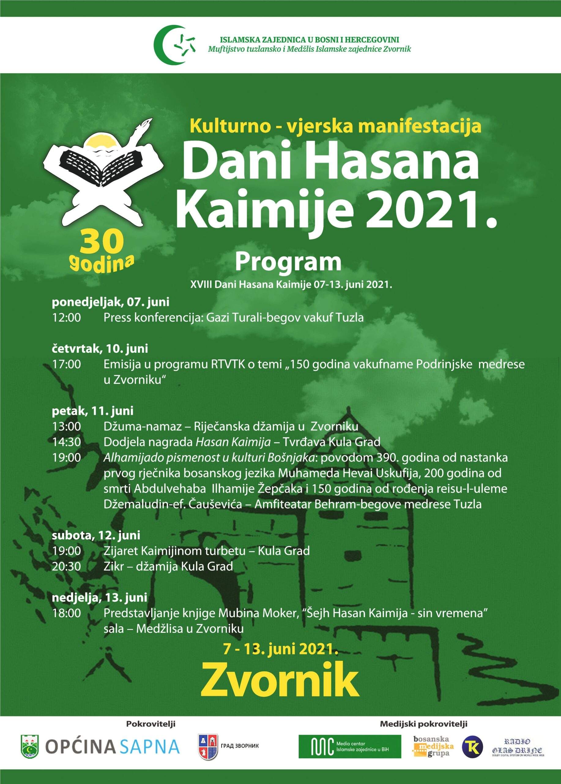 Novi-plakat-Kaimija-2021-1-scaled.jpg - Trideset godina kulturno-vjerske manifestacije Dani Hasana Kaimije