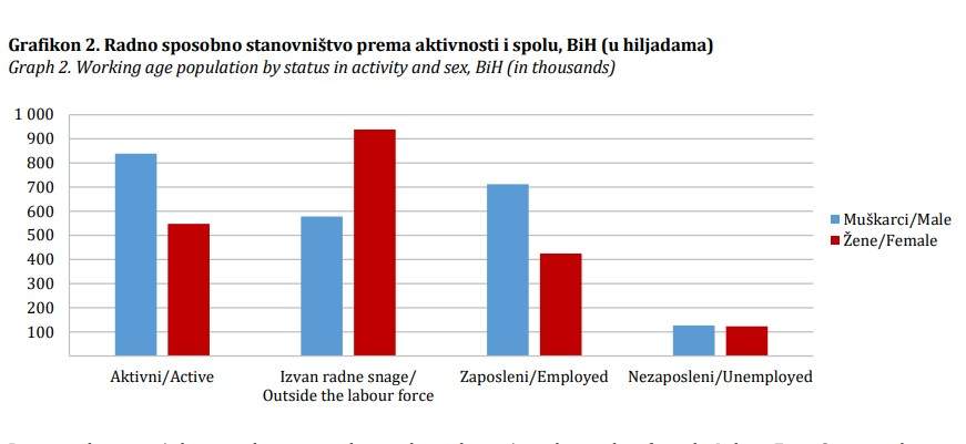 grafikon.jpg - Radnu snagu u BiH čini 1,38 miliona osoba, 82 posto ih je zaposleno