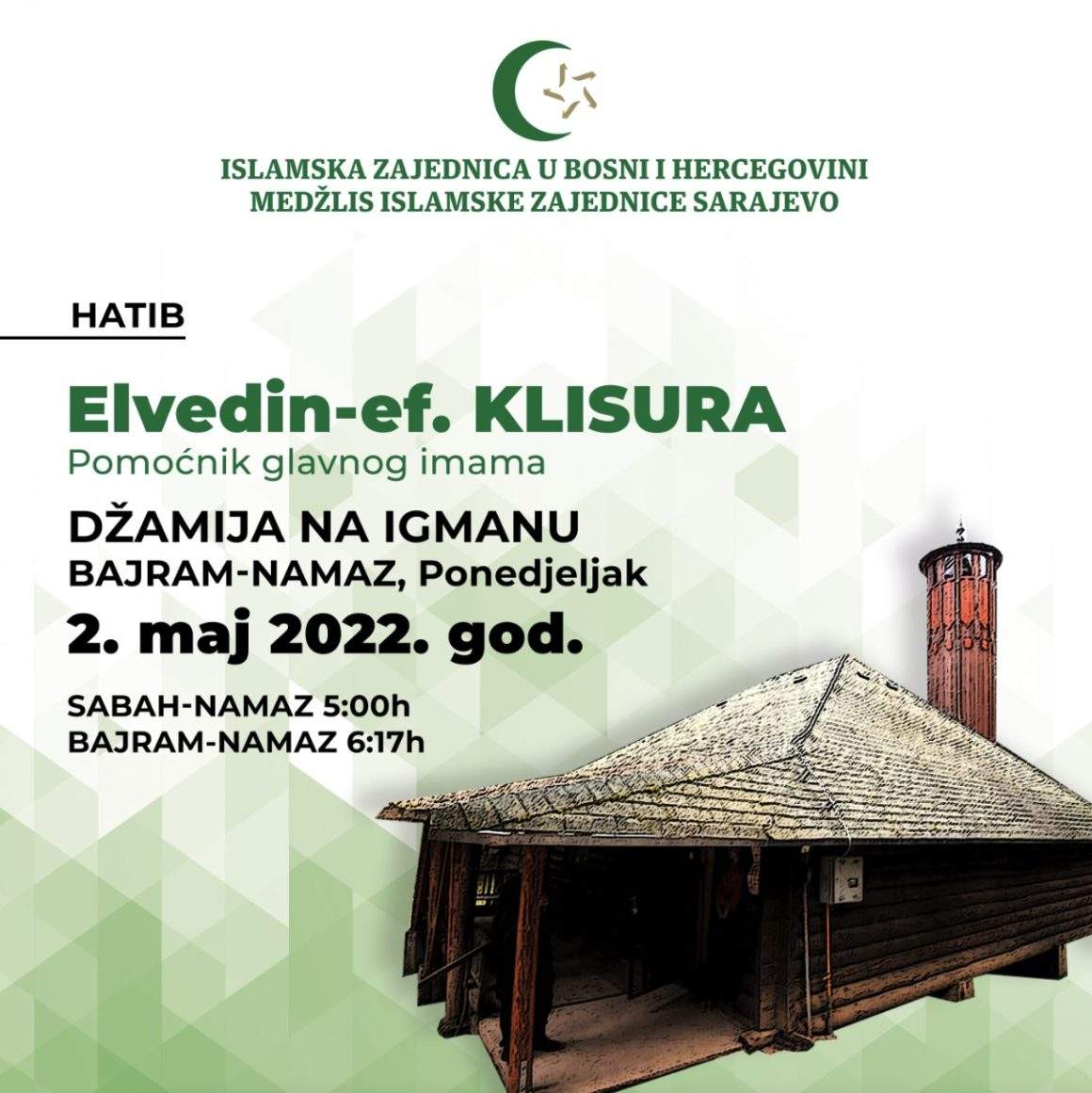 16-25-26-igman-bajram-1160x1161.jpg - MIZ Sarajevo: Ove godine namaz će se obaviti i u Igmanskoj džamiji i KSC Skenderija