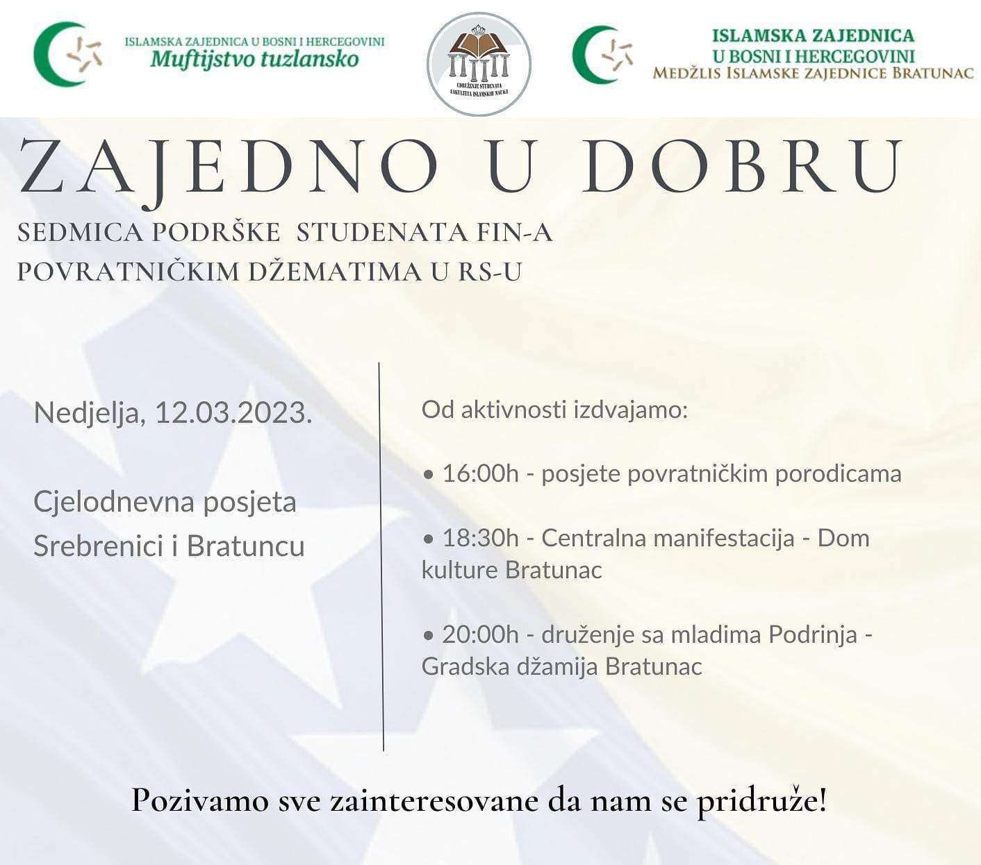 viber_slika_2023-03-06_09-55-00-654.jpg - Sedmica podrške studenata FIN-a povratničkim džematima u RS-u: Cjelodnevna posjeta Srebrenici i Bratuncu 12. marta