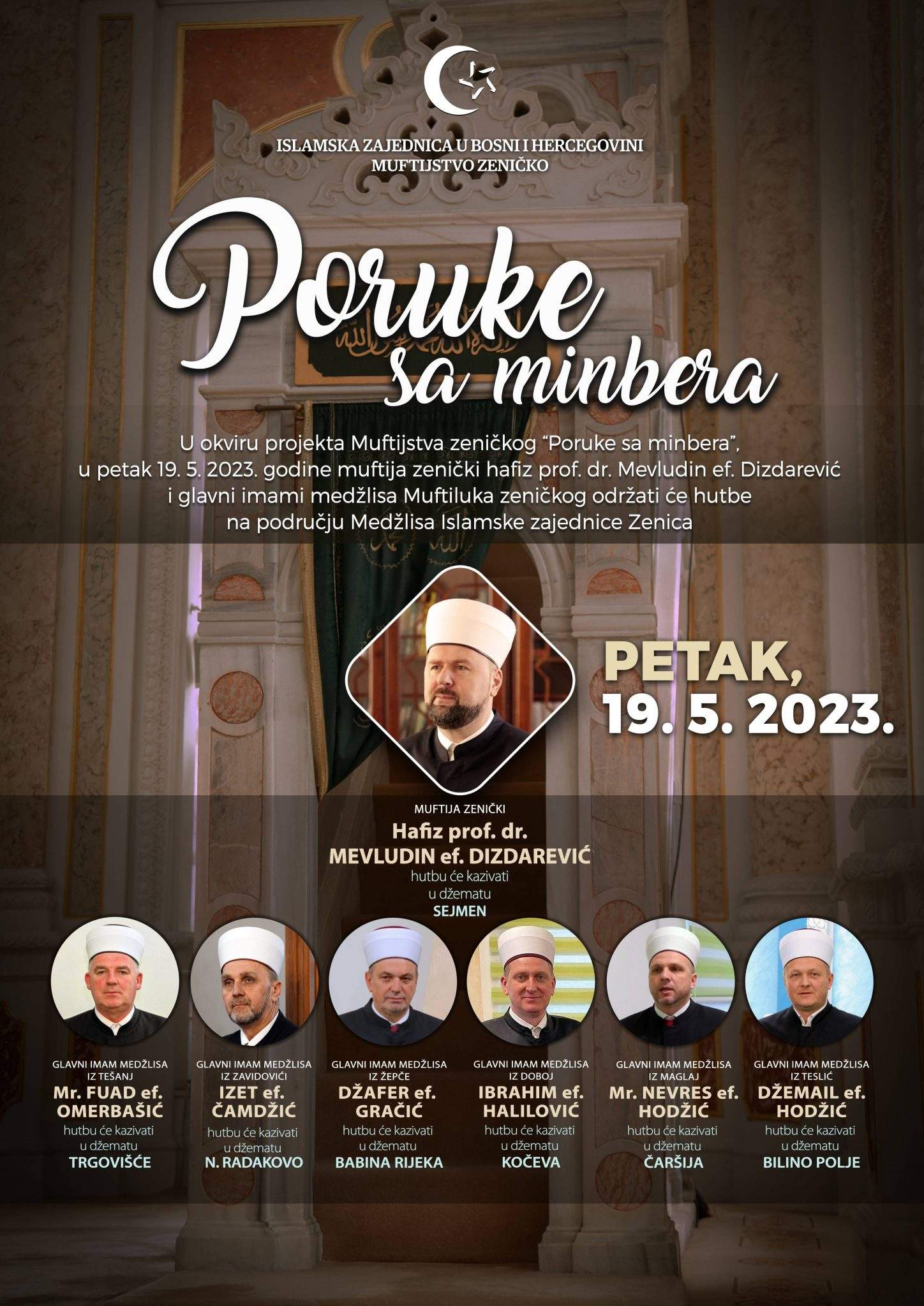 Poruke-sa-minbera-1448x2048.jpg - Poruke sa minbera: U zeničkim džamijama hutbe održali muftija i glavni imami medžlisa Muftiluka zeničkog