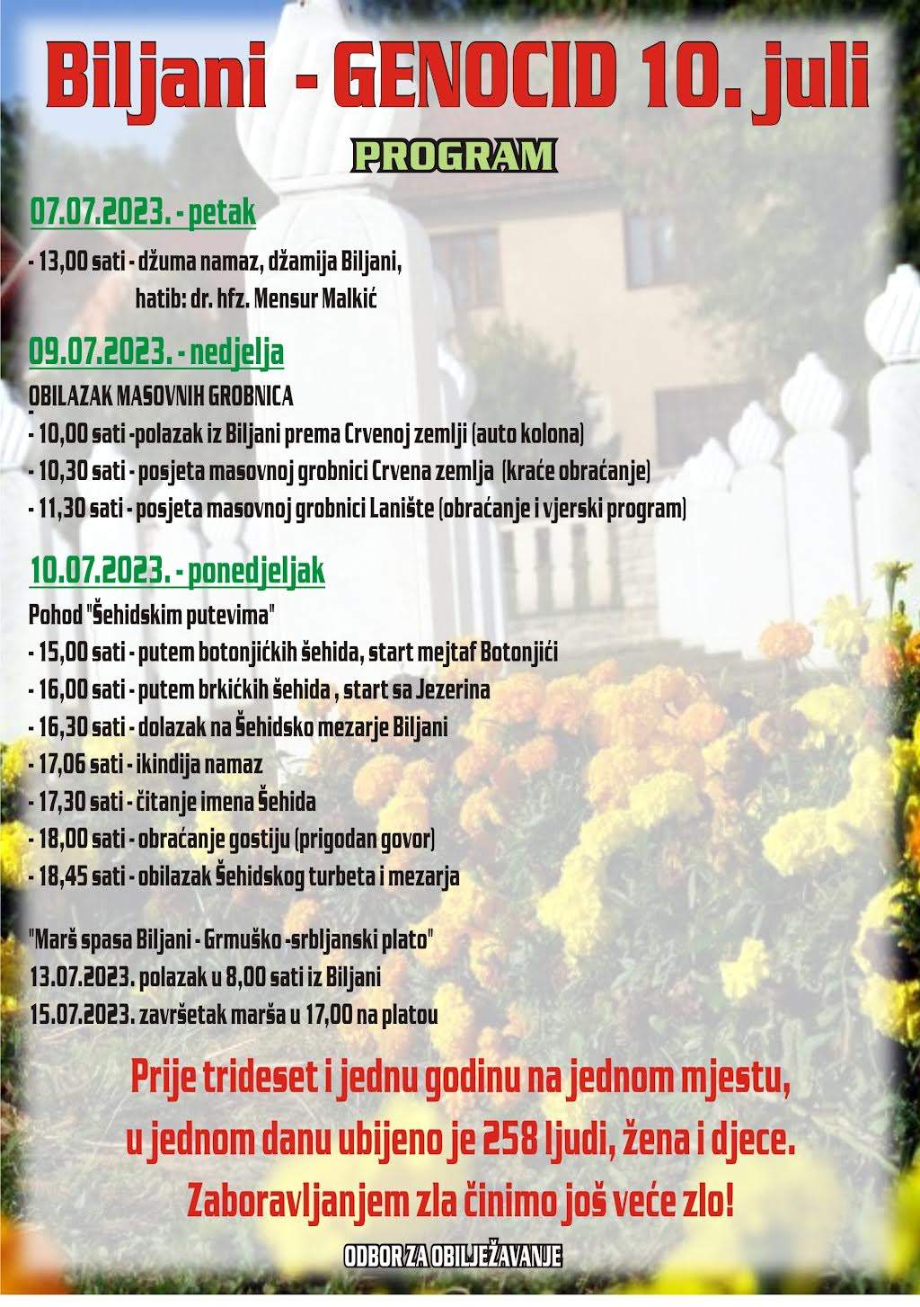 0.jpeg - Medžlis Ključ organizuje obilježavanje 31. godišnjice stradanja Bošnjaka u Biljanima