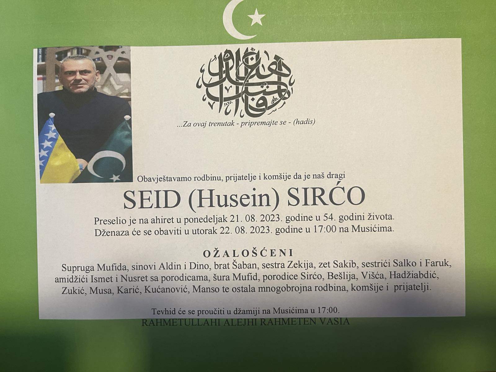 viber_slika_2023-08-21_20-14-29-152.jpg - Na ahiret preselio predsjednik Medžlisa Islamske zajednice Olovo Seid Sirćo